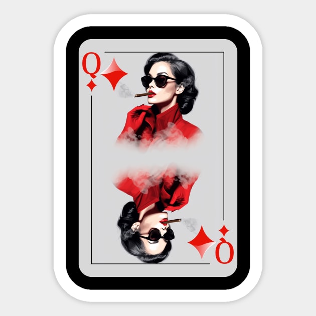 Queen of Diamonds Sticker by Underground Cargo